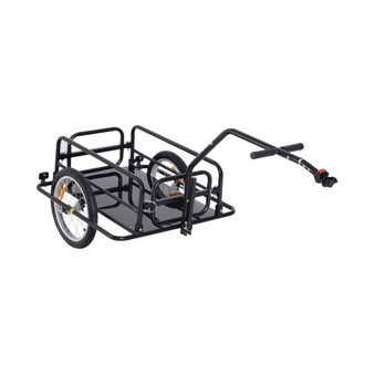 Foldable Bike Cargo Trailer Cart with Hitch, 80lbs Capacity, 16in Wheels, Black