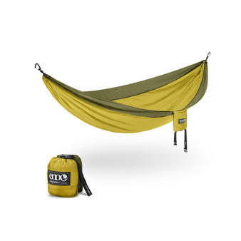 SingleNest Hammock - Lightweight, 1 Person Portable Hammock - For Camping, Hiking, Backpacking, Travel, a Festival, or the Beach - Melon/Olive