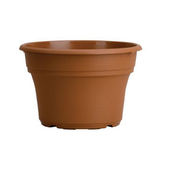 HC Companies Panterra Plastic Round Pot Outdoor Plants, Clay Color 10"