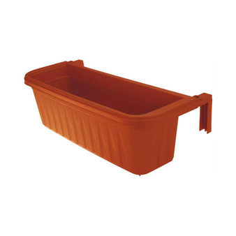 Adjustable Railing Plastic Planter Flower Pot Terra Cotta 24"