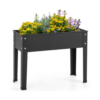 24'' Raised Garden Bed with Legs Metal Elevated Planter Box Drainage Hole Backyard