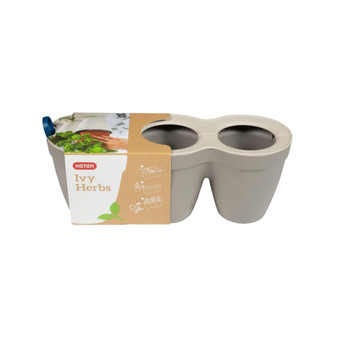 232744 Ivy Herbs In Outdoor Planter Flower Pot Taupe 13 Inch