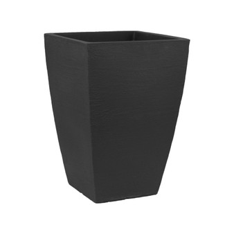 MSQT23BK Modern Planter Tall Square Black, 16in x 23in