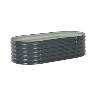Garden Raised Bed 63"x31.5"x17.3" Galvanized Steel Gray