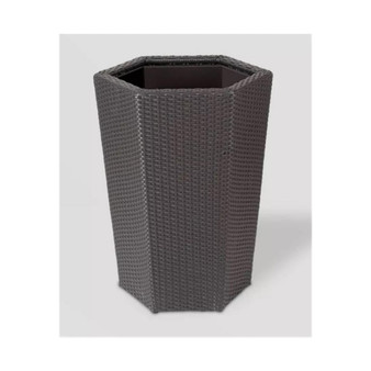 78375 Hexagon Resin Wicker Vista Planter 24"