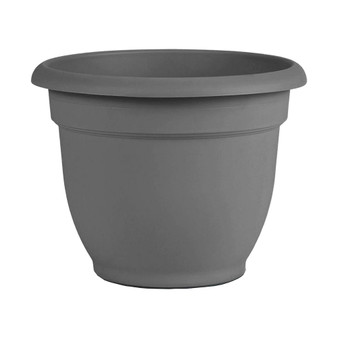AP20908 Ariana Plastic Planter w/  Self-Watering Disk, Charcoal, 20 inches