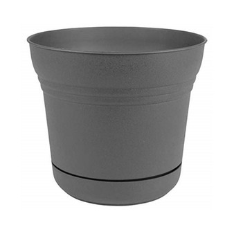 SP14908 Saturn Planter w/ Saucer 14", Charcoal