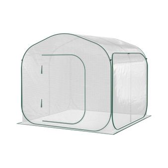 Instant 7' x 6' Backyard Pop-Up Greenhouse, Portable for Plants, White