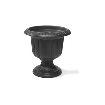 Outdoor Classic Urn, Flower Planter/Pot, Plastic, Black, 14" (Pack of 1)