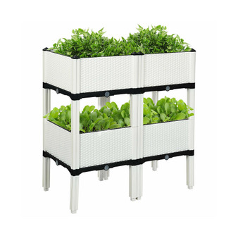 Set of 4 Raised Garden Bed Elevated Flower Vegetable Herb