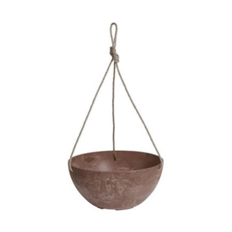 Artstone Hanging Bowl Planter/Flower Pot, Rust, 12"