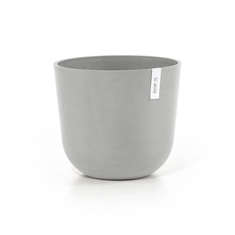 Oslo Plastic Flower Pot, White Grey, 14"