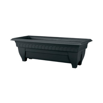 Plastic 1427BK Azura Rectangle Patio Planter Black