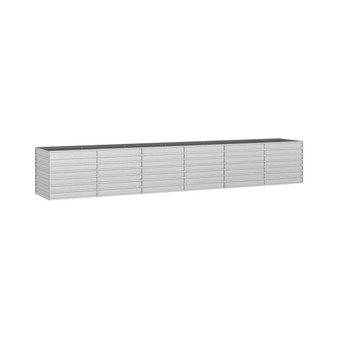 Garden Raised Bed 189"x31.5"x30.3" Galvanized Steel Silver