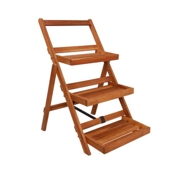 3-Tier Plant Stand 19.7"x24.8"x31.5" Solid Acacia Wood