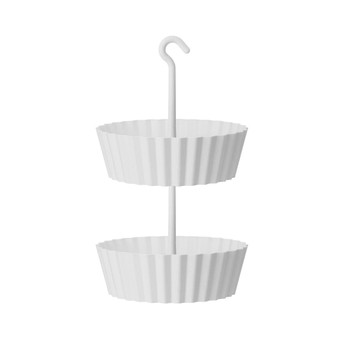 Sunny Hanging TwoTier Lace Pattern Planter White 10"