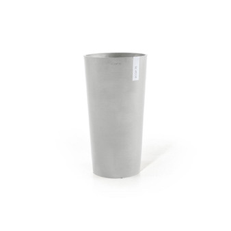 Amsterdam Mid High Plastic Flower Pot, White Grey, 26"
