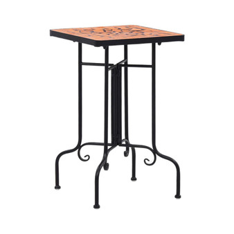 Mosaic Side Table Terracotta Ceramic