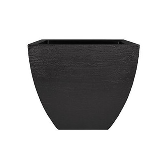 MSQ16BK Modern Planter Short Square Black - 16in x 13in