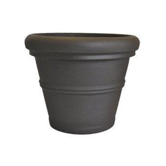 Plastic Rolled Rim Garden Pot, Espresso