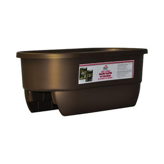 Plastic Dual Deck Railing Planter Mocha 24 Inch