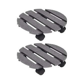 Plant Trolleys 2 pcs Gray Ø11.8"x3" WPC