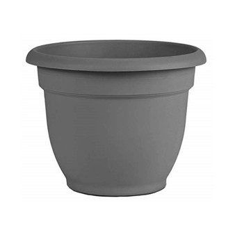 AP10908 Ariana Planter with Self-Watering Disk, Charcoal - 10 inches