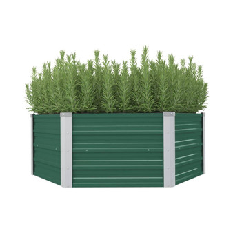 Raised Garden Bed 50.8"x50.8"x18.1" Galvanized Steel Green