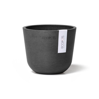 Oslo Plastic Flower Pot, Dark Grey, 4.5"