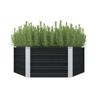 Raised Garden Bed Anthracite 50.8"x50.8"x17.7" Galvanized Steel