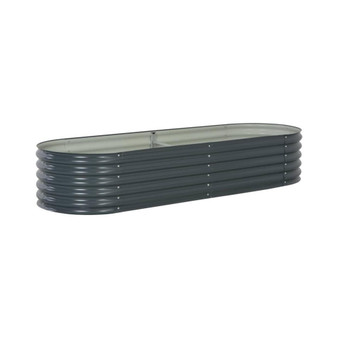 Garden Raised Bed 94.5"x31.5"x17.3" Galvanized Steel Gray