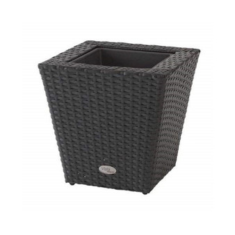 78378 Vista Square Resin Wicker Planter 14-Inch