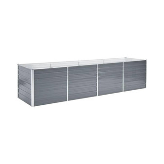 Garden Raised Bed Galvanized Steel 126"x31.5"x31.3" Gray