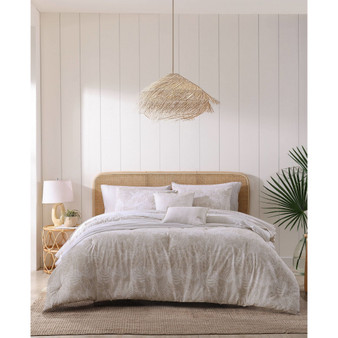 Costa Blanca Cotton Reversible 5 Piece Comforter Set, Full/Queen