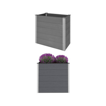 Garden Raised Bed WPC 39.4"x19.7"x35.8" Gray