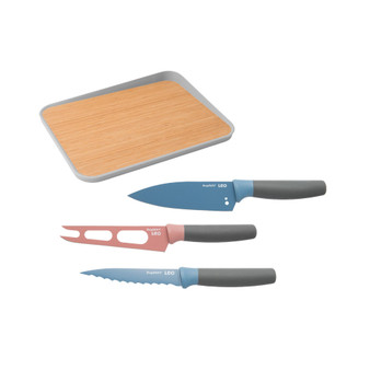 Leo Collection 4-Pc. Knife Set with Cutting Board