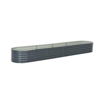 Garden Raised Bed 157.5"x31.5"x17.3" Galvanized Steel Gray