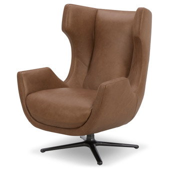 Adney 31" Leather Swivel Accent Chair, Created for Macy's