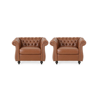 Silverdale Traditional Chesterfield Club Chairs Set, 2 Piece
