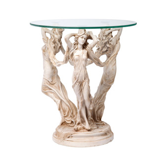 the Muses Glass-Topped Sculptural Table