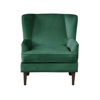 37.8" Wood, Steel, Foam, Velvet and Polyester Mere Wing Back Accent Chair