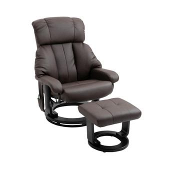 Massage Recliner Chair with Cushioned Ottoman and 10 Point Vibration