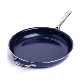 Family Feast Diamond-Infused Ceramic Nonstick 14" Frying Pan with Helper Handle