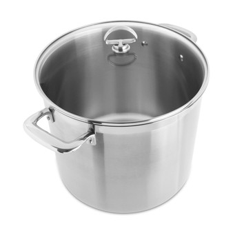 Induction 21 Steel 12-Qt. Stockpot with Glass Lid