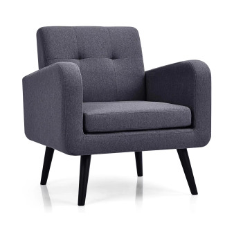Mid Century Accent Chair Fabric Arm Chair Single Sofa