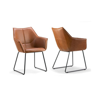 Set of 2 Amna Arm Chair with Metal Legs