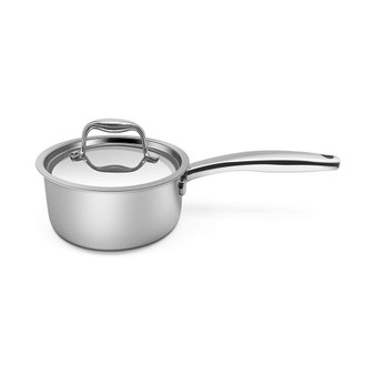 Megacasa 1.6 Quart Triple-Ply Stainless Steel Saucepan with Lid