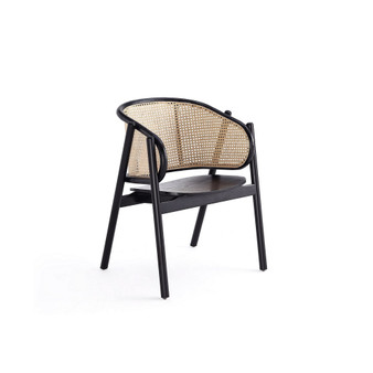 Versailles 23.62" Ash Wood and Natural Cane Sophisticated Armchair