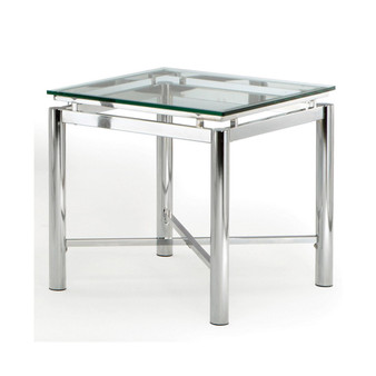 Nova 24" Glass and Chrome End Table