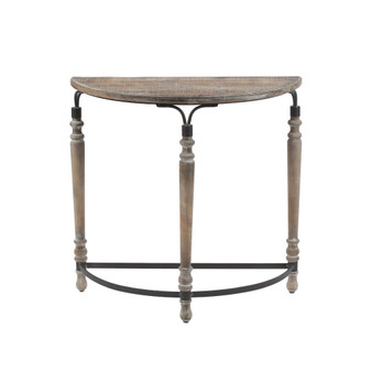 Wood Rustic Half Moon Table